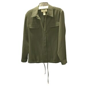 VN Votre Nom Black Zipper Front Cropped  Long Sleeve Shirt Jacket